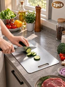 Talenan Stainless Steel dengan Pinggiran, Talenan Logam untuk Meja Dapur, Talenan Stainless Steel Satu Bagian, Cocok untuk Persiapan Makanan - View 13