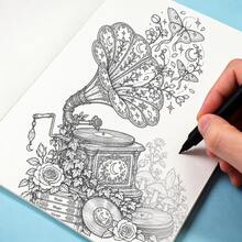 Stress Relief Gothic Line Art Doodle, Featuring Exquisite Doodle Patterns For You To Trace And Color, Designed To Provide A Peaceful And Creative Spiritual Sanctuary. Whether You Are An Art Enthusiast Or Someone Seeking A Way To Relieve Stress - HCYPSZ212 - View 3