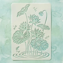 1pc Peony & Koi Fish Painting Hollow Stencil, Reusable & Washable, Suitable For Handmade Projects, Coloring Tools, Scrapbooking, Handmade Books, Birthday & Graduation Gifts, Greeting Cards, Journals, Photo Albums, Wall Decor - Sets - View 2