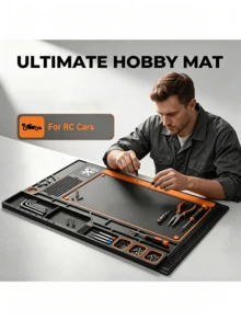 Modular Hobby Workbench Mat, Suitable For RC Cars And Electronics - Premium Anti-Slip Desk Mat With Parts Sorting Tray - A - View 10
