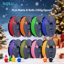 مجموعة خيوط طابعة ثلاثية الأبعاد من SUNLU، 8 لفات بوزن 0.25 كجم لكل منها، PETG، PETG مطفي عالي السرعة، PLA، PLA+، PLA+2.0، PLA مطفي، دقة أبعاد 1.75 ملم ±0.02 ملم، مجموعة بألوان متعددة، مثالية للمبتدئين وكهدية - مشاهدة 12