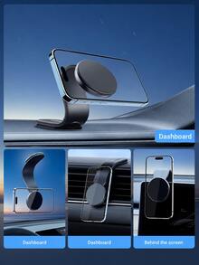 Magnetic Car Phone Holder With Flexible Aluminum Alloy Arm And 18 Powerful Magnets, Compatible With The Series, Mountable On Car Dashboard - A - View 5