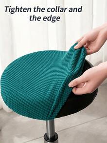 Elastic Round Stool Cover, High Stool Cover, Bar Chair Cover, Swivel Chair Cover (Suitable For Hair Salon), Removable And Washable Chair Cover, Machine Washable, Suitable For All Seasons - Multicolor - View 10