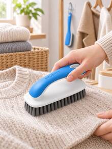 2 Pieces Cleaning Brush Set, Clothes Brush And Shoe Brush Combo With Long Handle Design And Comfortable Grip, Suitable For Daily Garment Care, Shoe Cleaning And Home Organization, Blue White Household Cleaning Tools - / - View 4