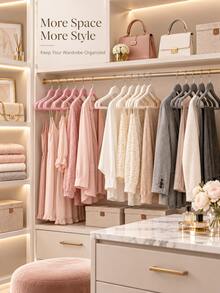 10/20pcs Multi-Color Flocked Hangers With Hooks, Non-Slip Flocked Space-Saving Stackable Hangers, Suitable For Shirts, Dresses, Pants And Coats, Durable Non-Shedding Thin Wardrobe Storage Hanging Rack Set, Suitable For Closet, Bedroom, Dorm, Apartment And Home - Multicolor - View 5