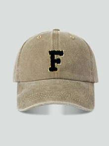 1pc Unisex Vintage Washed Baseball Cap A-Z Letter Print Pattern, Multiple Vintage Colors Available, Soft Texture Adjustable Dad Hat - Khaki - View 23