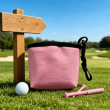 Portable Golf Ball Cleaning Pouch Quick Dry Microfiber Golf Ball Washer Bag With Carabiner Clip For Golf Sports Outdoor Training - Multicolor - View 2