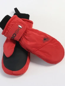 Winter Ski Gloves, Casual Outdoor Style, Multi-Color, Windproof Waterproof Thickened Fabric, Mountain Letter Print, Adjustable Hook And Loop Cuff, Warm Anti-Slip With Hanging Loop, Suitable For Skiing, Snow Play, Hiking, Winter Outdoor Use - Multicolor - View 17
