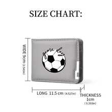 1pc Game Day Football Pattern PU Leather Multi-Slot Bifold Minimalist Men's Short Wallet, Suitable For Football Fans Daily Use - Multicolor - View 9