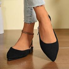 2026 Spring/Summer New Women's Pointed Toe Hollow Bow Flat Loafers - Black - View 4