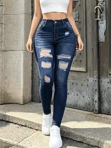 Women Jeans - Dark Blue - View 1