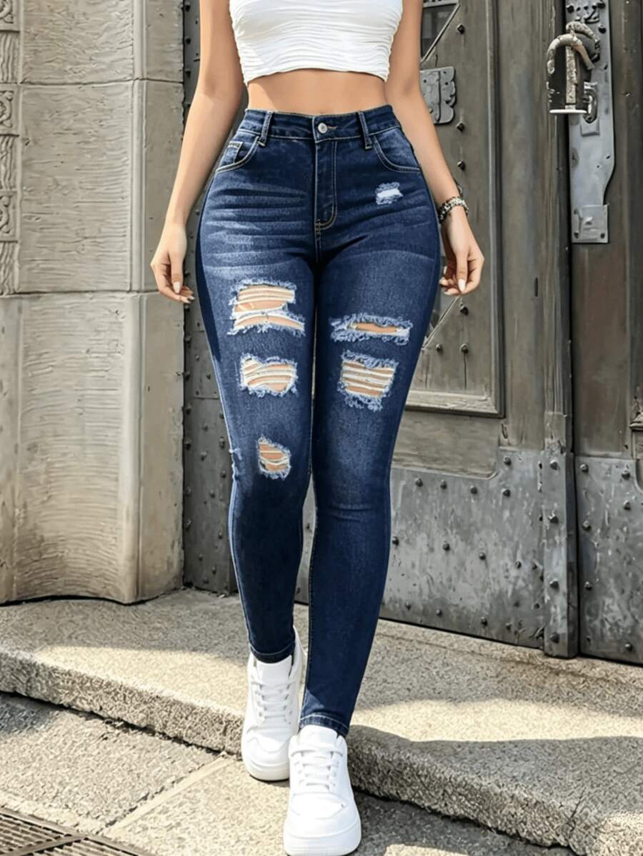 Women Jeans - Dark Blue - View 1