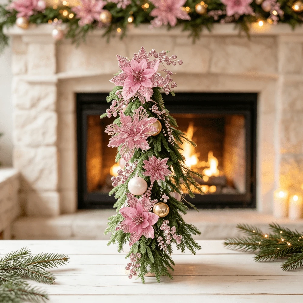 Sparkling Christmas Products - Flower Clips, Christmas Trees, Wreath Decorations, Artificial Flowers, Picking Decorations, DIY Wreath Decorations, New Year's Wedding, Home Furnishings, Party - Multicolor - View 1