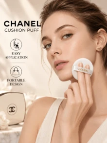 Chanel Cushion Puff, 5.2cm, 1PC/3PCS/5PCS, Soft And Skin-Friendly, Suitable For Dry And Wet Use, Ideal For Applying Cushion Foundation - Powder Puff - View 3