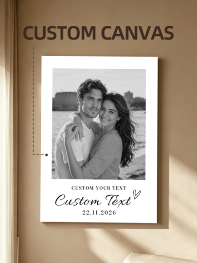 1/3/5pcs Customized Portrait Wall Art, Storytelling Photo Hanging Painting, Customizable Image & Text Decorative Picture, Multiple Sizes, Suitable For Anniversary Commemoration, New Home Congratulations, Family Records, Private Gatherings, Perfect For Study, Leisure Area, Apartment, Living Room Soft Decoration Enhancement, Ideal Gift For Lovers, Relatives, Close Friends, Newlyweds, Housewarming Friends. Suitable For Weddings, Birthdays, Anniversaries, Parties
