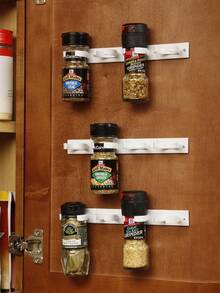 1pc Seasoning Clip, Suitable For Ordinary Kitchen Seasoning Boxes, Adhesive Seasoning Rack Holder Clip, Suitable For Cabinet Doors (Random Tape Included) - Multicolor - View 4