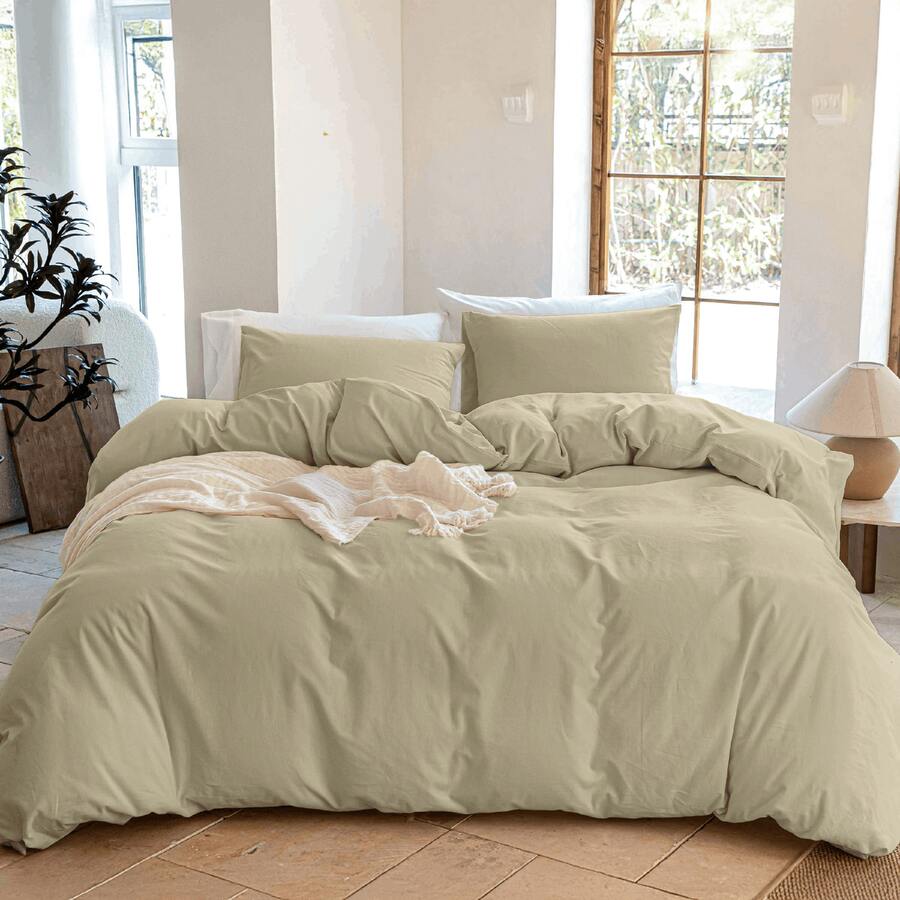 POLIGONO Duvet Covers Sets - Beige - View 1
