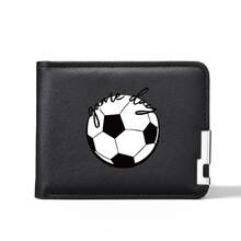 1pc Game Day Football Pattern PU Leather Multi-Slot Bifold Minimalist Men's Short Wallet, Suitable For Football Fans Daily Use - Multicolor - View 6