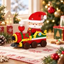2pcs/6pcs/452+Pcs Christmas Building Blocks Set, Christmas Building Blocks Assembly Set, Christmas Train Building Blocks, Christmas Wreath Building Blocks, Miniature Building Blocks, Display Decor, Adult Christmas Gift - Multi-color Christmas Toy Train - View 8