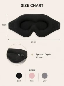 3D Contoured Sleep Mask, Memory Foam Zero Pressure Blackout Sleep Mask, Adjustable Strap Soft Travel Nap Eye Mask, 3 Colors Available, Suitable For Home, Office, Airplane Use - Multicolor - View 9