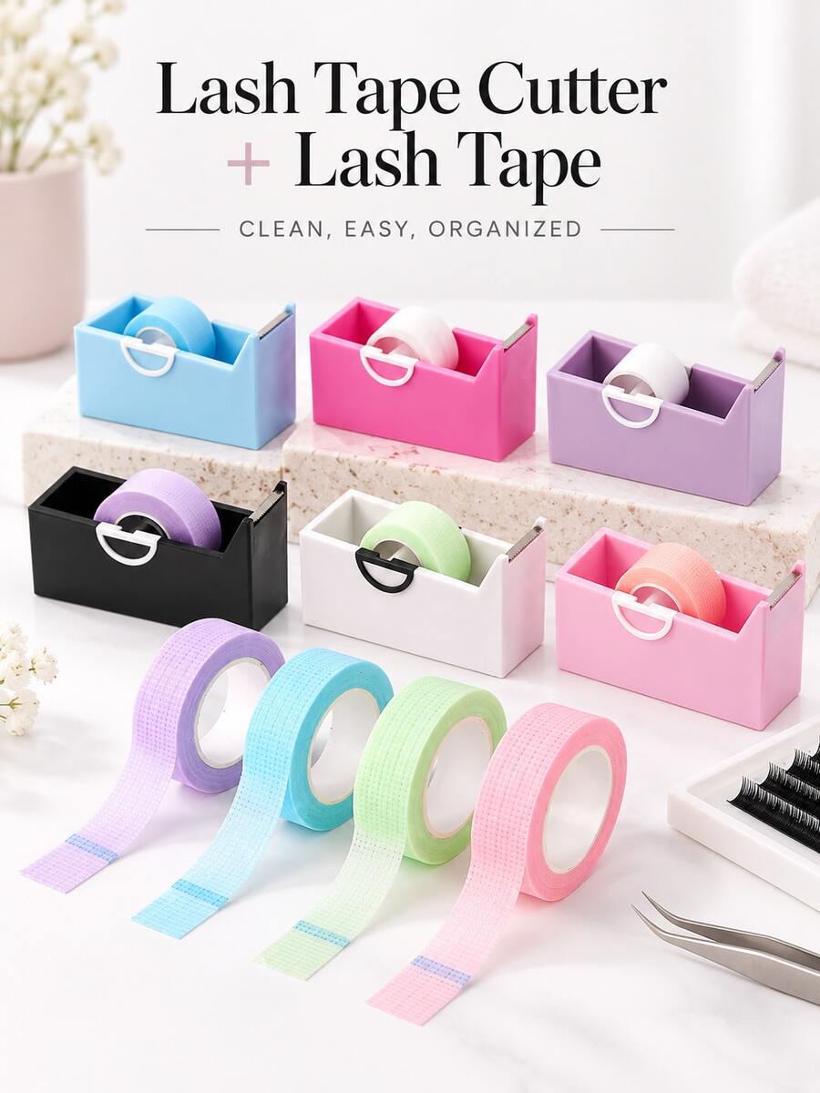 1pc Eyelash Tape Cutter, Eyelash Tape Dispenser, Professional Eyelash Extension Tape Holder, Eyelash Extension Tape Cutting Tool, Portable Eyelash Tape Storage Box, Suitable For Eyelash Extensions, Eyelash Technicians, Beauty Salons, Home Studios, Travel, Christmas Gift - Multicolor - View 1
