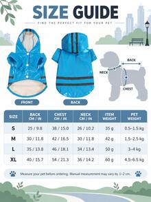 1pc Lightweight Waterproof Pet Raincoat With Reflective Strip And Leash Hole Hooded Dog Rain Poncho, Portable Foldable Rain Jacket For Medium And Small Dogs Daily Outdoor Use In Rainy Weather - Multicolor - View 2