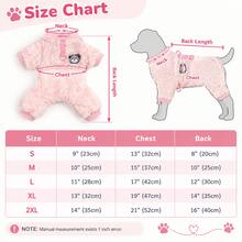 Plush Four-Legged Dog , Autumn/Winter Warm Pet Clothes, Bear Embroidery With Leash Ring Design, Suitable For Small Dogs And Cats, Indoor And Outdoor Wear - Multicolor - View 2