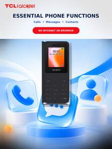 Ponsel Fitur TCL Alcatel 1021 2G, Layar 1,77 Inci, Pengisian Daya Tipe-C, Kamera Belakang, Radio FM & Pemutar Musik, Ponsel Keypad Portabel Ringkas, Hitam - Hitam - View 8