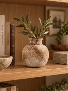 1/3pcs Wabi-Sabi Style Decorative Vase Set, Vintage Rustic Mediterranean Style Vases, Textured Neutral Home Decor, Suitable For Living Room, Entryway, Shelf, Fireplace Mantel, Dining Table Centerpiece, Can Hold Reed Grass, Dried Flowers, Housewarming Gift - A - View 13