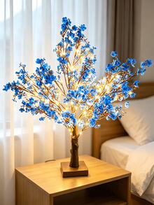 1PC Starry LED Tree Light 60 Beads 55CM, USB & 3AA Battery Dual Power, Warm Light Desktop Decorative Lamp, Autumn/Winter Christmas Thanksgiving Housewarming Gift Birthday Party Home Desktop Ornament - Yellow - View 4