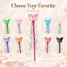 1pc Butterfly Fairy Wand With Shiny Streamers, Colorful Party Prop For Cosplay, Dress Up And Photo Use - Multicolor - View 4