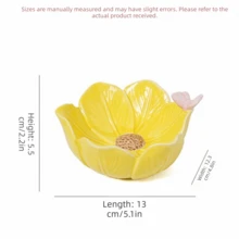 Tulip Shape Flower Jewelry Tray Solid Ceramic Jewelry Holder Organizer Elegance Petal Design Trinket Tray Table Decoration - Multicolor - View 7