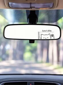 Cute Peeking Paw Cat Car Rearview Mirror Sticker, Self-Adhesive Waterproof Mini Cartoon Kitten Decal, Easy To Apply And Removable, Car Interior DIY Decoration Accessory, Mirror Shape Decor - A - View 4