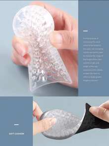 QKC 1 đôi miếng lót tăng chiều cao tháo rời, làm từ silicone đàn hồi cao, đệm êm và hấp thụ sốc, hỗ trợ vòm chân thoải mái, thiết kế đế chống trượt tăng sự thoải mái khi đi bộ, phù hợp sử dụng lâu dài hoặc đi bộ, tăng chiều cao và bảo vệ bàn chân - màu đen - Xem 6