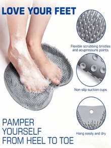 1 Set Bath Scrubbing Kit, Includes 5-Finger Exfoliating Bath Gloves, Silicone Bath Scrub Pad With Hook, Powerful Dirt & Exfoliating Bath Scrubbing Tool, Convenient And Effortless - A - View 6