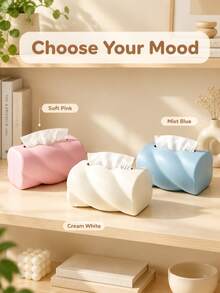 1pc Cute Cloud Shaped Tissue Box, Daily Home Desktop Decoration, Cute Home Decor And Housewarming Gift, Suitable For Living Room, Bedroom, Kitchen, Office Desktop Decoration Tissue Box, Suitable For Daily Home Use, Christmas, Halloween, Spring Festival, Party And Other Occasions, 3 Colors Available - Multicolor - View 6