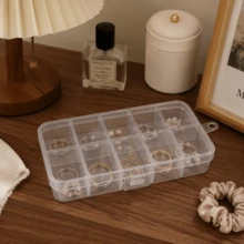 1pc Transparent Storage Box | Can Store Screws, Jewelry, And Other Small Items | Made Of Durable Transparent Shell With Secure Compartment Dividers, Storage Solution | Space-Saving Organizer | Transparent Plastic Shell, Convenient For Organizing Hardware Accessories, Especially Suitable For Back To School Season, Home, Office Or Travel Scenarios - Multicolor - View 9