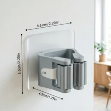 3pcs Drill-Free Strong Adhesive Hooks, Foldable Mop Clip Holder, Bathroom Broom Rack, Transparent Backing Tape Won't Damage Walls, High Load Capacity Without Falling Off, Kitchen Cloth Towel Hook, Compact Design Space-Saving, Damage-Free Installation Easy Removal - View 8