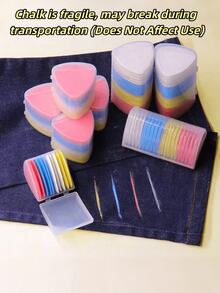 Tailor's Chalk Fabric Marking Chalk Sewing Tool Marking Chalk With Storage Box For Sewing Marking (10 Pcs) Note: Fragile Item, May Be Damaged During Transport, But Will Not Affect Use. If You Have Concerns About This, Please Purchase With Caution. - B - View 2