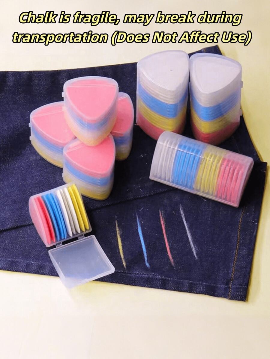Tailor's Chalk Fabric Marking Chalk Sewing Tool Marking Chalk With Storage Box For Sewing Marking (10 Pcs) Note: Fragile Item, May Be Damaged During Transport, But Will Not Affect Use. If You Have Concerns About This, Please Purchase With Caution.