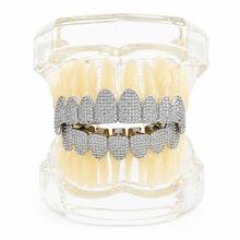 1 buah Grill Gigi Pesta Hip Hop Rap Personalisasi 8 Gigi Full Zirconia Lucu untuk Properti Fotografi Panggung Unisex - MultiWarna - View 3