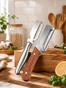 Multifunctional Stainless Steel Thickened Fruit Peeling Knife, Ultra Sharp Blade With Wooden Handle And Bottle Opener, Suitable For Vegetables Or Fruits That Need Peeling - Multicolor - View 11