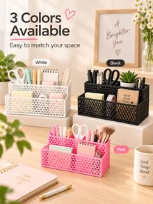 Desktop Organizer Rack, Large Capacity Honeycomb Hollow Design, Multi-Layer Multi-Compartment Shelf, Suitable For Office Supplies And Student Desk Clutter, Innovative Back To School Gift, Fit For Office Desk And Study Table - Multicolor - View 5