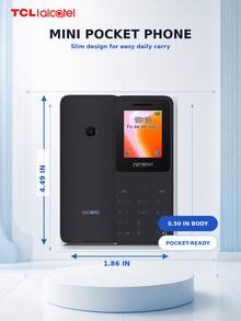 Ponsel Fitur TCL Alcatel 1021 2G, Layar 1,77 Inci, Pengisian Daya Tipe-C, Kamera Belakang, Radio FM & Pemutar Musik, Ponsel Keypad Portabel Ringkas, Hitam - Hitam - View 1