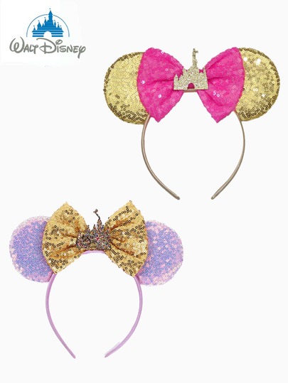 1 chiếc băng đô Disney Mickey Mouse với tai Minnie hoạt hình dễ thương, băng đô tai chuột đính sequin bóng thời trang kèm trang trí lâu đài nổi bật, chủ đề lâu đài, đi kèm tai đính sequin màu sắc rực rỡ và phụ kiện nơ sequin ngọt ngào, phù hợp làm phụ kiện tóc cho trang phục tiệc công viên chủ đề, băng đô tai nơ sequin (phụ kiện tóc, tóc, băng đô, khăn trùm đầu, chấm bi, ngày lễ, đồ dùng du lịch, phụ kiện ngày lễ, Y2K, kẹp tóc)
