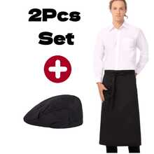 2pcs Half Apron & Chef Hat Set, Apron + Chef Hat Set, Tie-Up Chef Hat & Apron - 2Pcs Set - View 6