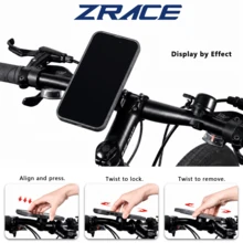 ZRACE Bike Phone Mount With Adapter – 3M Adhesive Stick-On Holder For Mountain & Road Bicycle GPS Computers - Black - View 5
