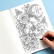 Stress Relief Gothic Line Art Doodle, Featuring Exquisite Doodle Patterns For You To Trace And Color, Designed To Provide A Peaceful And Creative Spiritual Sanctuary. Whether You Are An Art Enthusiast Or Someone Seeking A Way To Relieve Stress - HCYPSZ212 - View 6