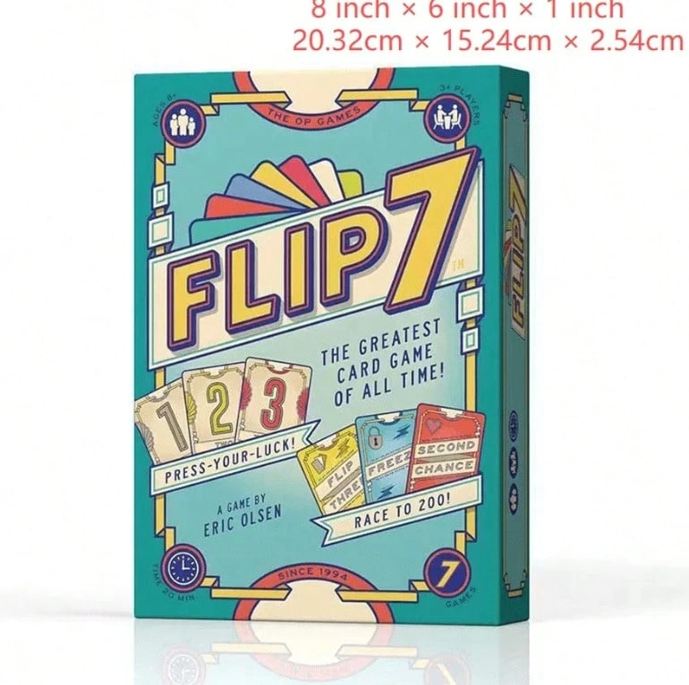 Hasbro Flip 7 adalah permainan kartu papan yang cocok untuk acara kumpul keluarga dan permainan meja santai. Ini adalah permainan kartu interaktif antara orang tua dan anak yang cocok untuk 3 pemain atau lebih. - Perak - View 1