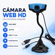 Cámara Web HD con Micrófono, Cuello Flexible y Luces LED Ajustables, Webcam USB para Computadora PC o Laptop, Ideal para Home Office, Clases en Línea y Videollamadas - 1 pieza - Ver 10